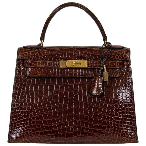 hermes kelly croco vintage|Hermes crocodile bag.